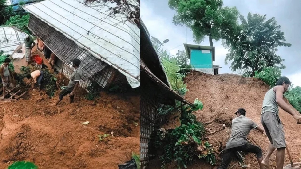 টানা বৃষ্টিতে রোহিঙ্গা শিবিরে বিপর্যয়, প্রাণ গেল ৯ জনের